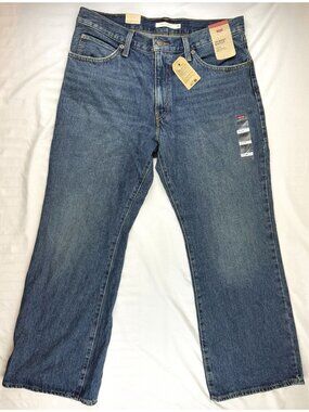 NWT Levis 94 Baggy Bootcut Jeans Womens 31 Blue Denim Mid Rise Irregular 31 Inse